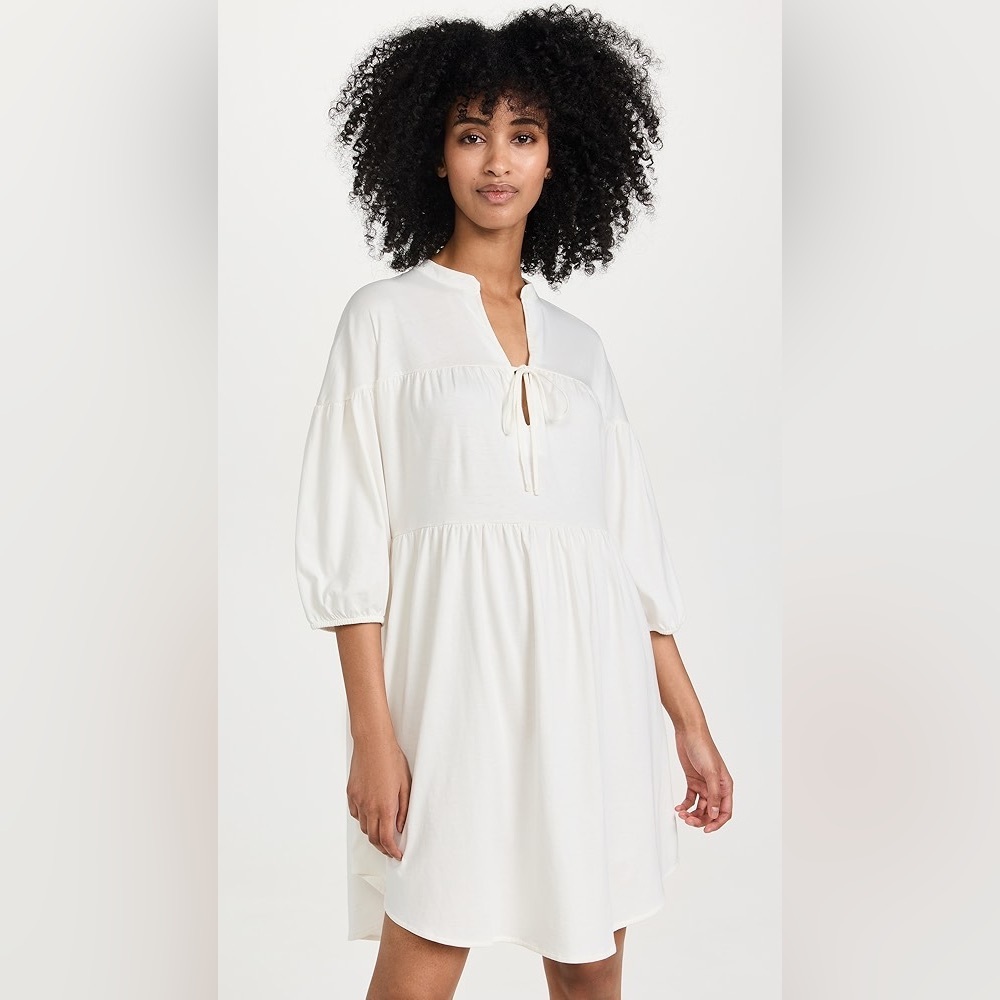 Skin White Mini Caftan Dress NWOT